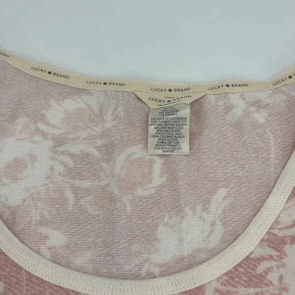 3 piece Lucky Brand pink pajama set size XXL tank, shorts, pants - Picture 3 of 12